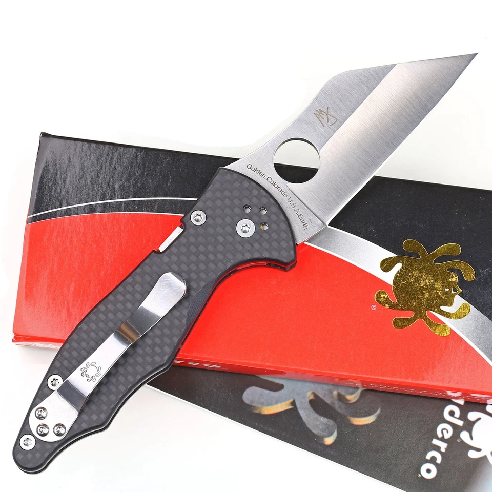Carbon Fiber Handle Tactical Pocket Knife Survival Outdoor Camping Hunting Knive - Image 3 of 4