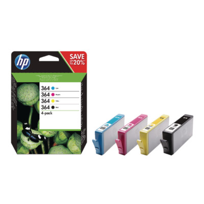 HP 364 4er Pack Tinten Plus Fotopapier Premium J3M82AE 3070A 3520 4620 4622 5520 VP