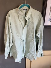 Mens Chaps Classic Fit Long Sleeve Microcheck Lt Green Shirt Size 18 34/35 XXL
