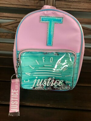 NWT Girls California Justice Initial T Mini Backpack Color Changes in Sun 