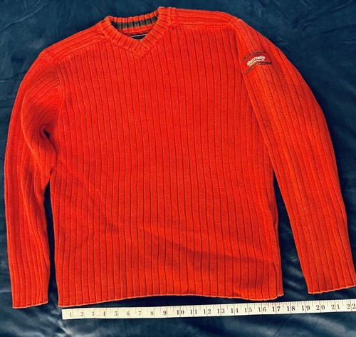 Abercrombie Fitch YOUTH UNISEX Size Large Red V-Neck *Classic* Sweater - Picture 2 of 6