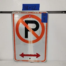 Retired Street/Road Sign (No Parking) 12"X18"  Lot 12-377