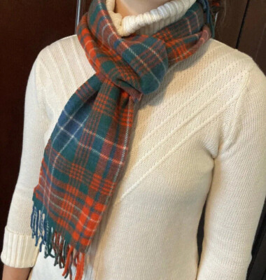 James Pringle Weavers 100% Wool Tartan Plaid Scarf