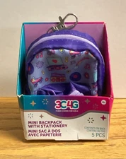 3C4G Three Cheers For Girls 5 Pc Purple Mini Keychain Backpack & Stationary NEW