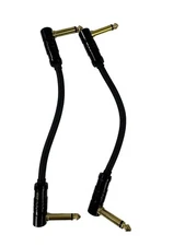 Lot of 2 Lyx Pro 8 in Gold Right Angle 1/4" Guitar Pedalboard Cables