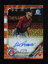 2019 Bowman Mega Box Chrome Mojo Orange Refractor 21/25 Alek Thomas Auto 2q9