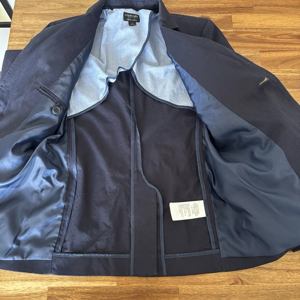 Blazer J Crew Crewcuts Thompson Azul Niño Talla 10 Preppy Iglesia Vacaciones Fiesta Foto 4 de 4