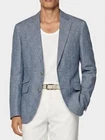NWT Joseph Abboud Linen Sport Coat Blazer Sz S Blue Textured Suit Hacking Jacket