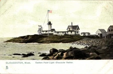 Raphael Tuck RaphoType Postcard Gloucester MA Eastern Point Lighthouse Harbor