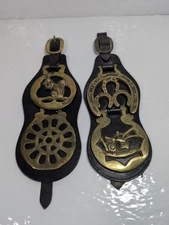 Vintage Lot Of 4 Brass Horse Medallions Horseback Riding Décor!!