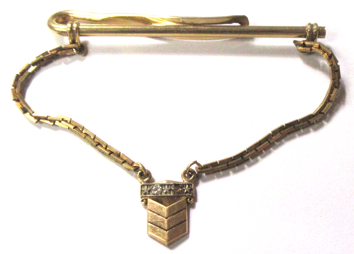 コレクション 1962's CHEVRON GAS&OIL CO, vintage CHEVRON GASOLINE 14K gold employee award tie bar tiebar
