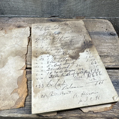 Antique General Store JOURNAL LEDGER 1870-1876 Book Merchandise Handwritten