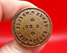 Antique Brass & Wood "James P. Whalen & Co." Boston Massachusetts Wax Stamp Seal