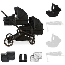 Image of My Babiie MB33 Tandem Pushchair with Infant Carrier - Black Leopard