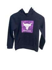 New Project Rock Dwayne J. Under Armour Navy Blue Long Sleeve Hoodie - YOUTH Med
