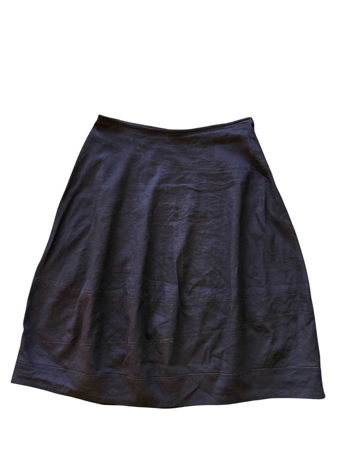 Eileen Fisher Linen Stretch Lantern Short Navy Skirt Size XS