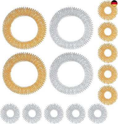 14 Stück Finger Massageringe und Massage Armbänder (10 Ringe, 4 Armbänder), Ak