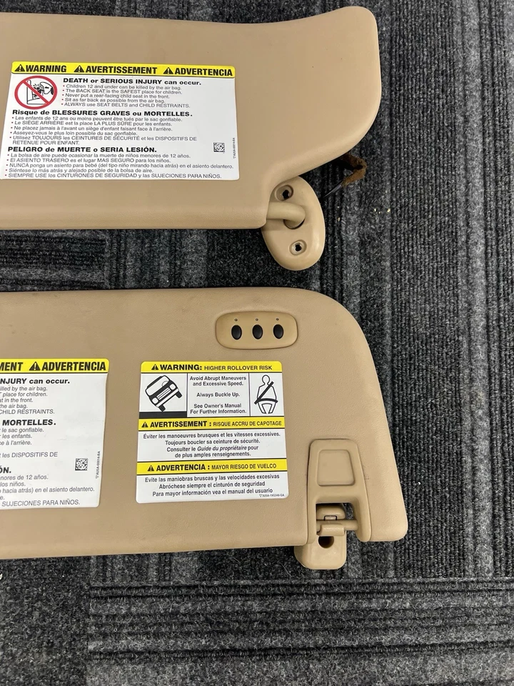 Parasol OEM 2011-2016 Ford F250 F350 F450 F550 beige bronceado con juego de iluminación Foto 4 de 4