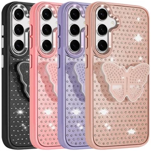 Pour Galaxy S25 FE Couverture des boutons de la Méta Bling Meta pour le support mobile de l'étui téléphonique
