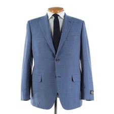 Belvest NWT Super 110's Wool Two Piece Suit Size 42R US In Blue Houndstooth