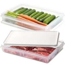 Deli Meat Containers with Lids Set of 2 Food Airtight Storage for Cheese Bacon