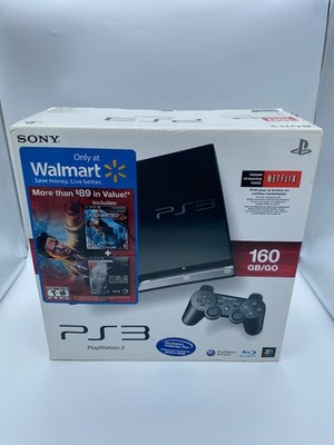 RARE NEW SEALED Sony PlayStation 3 Slim 160GB Walmart Bundle - Black CECH-2501A