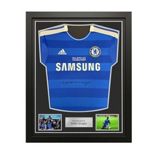 Didier Drogba Front Signed Original Chelsea 2011-12 Football Shirt. Framed