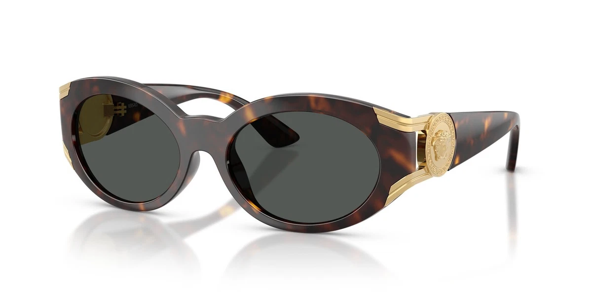Vintage Versace Sunglasses Crystal Bling Dark Gradient Oversized Oval was $1000 Versace Brown with Vintage Sunglasses for Women | eBay main image 4
