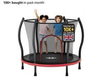 55” Toddler Trampoline, Indoor & Outdoor, Ages 1-6, Purple And Coral