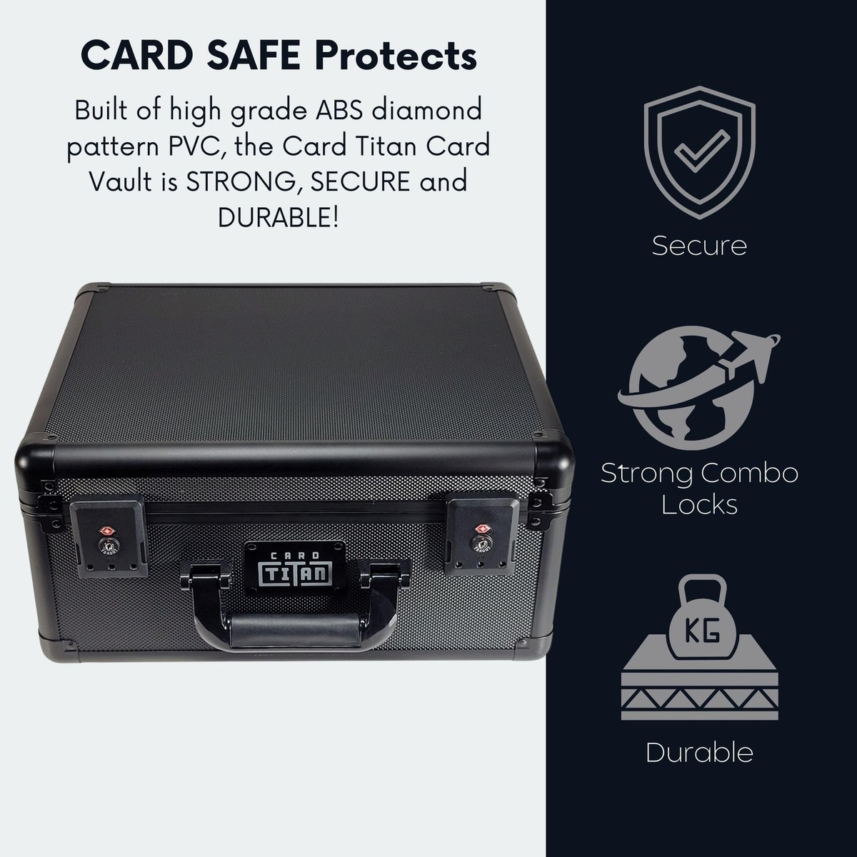Vault Trading Card Storage Box - Lockable Sports Cards Hard Case