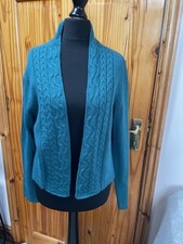 Minuet Petite M Smart Teal Cardigan With Wool And Angora Soft Practical