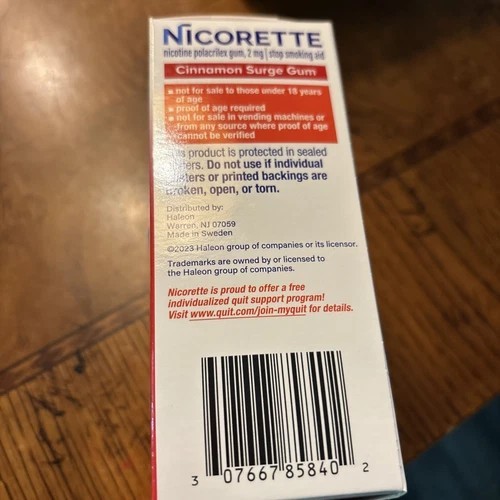 New Nicorette Cinnamon Surge Nicotine Gum 2mg - 100 Count Exp 12/2027 - Bild 2 von 5