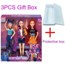 3pcs Set Cosplay Kpop Devil Hunters Dolls Collectible Figure With Music Light