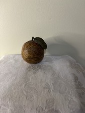 Lot Of VintageAlabaster Fruit Pear, Orange, Bananas, With Brass Stems & Leaves