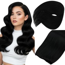 Sunny Hair BEADED 18in #1 Black Hair Extensions - MB_1B_18_50G4