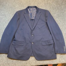Kenneth Cole Stretch Mens XL Navy Blue Single Breasted Sport Coat Blazer Classic