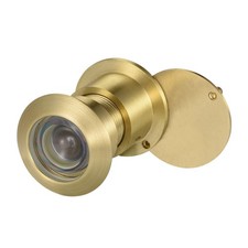 Brass Door Viewer 220-degree with Cover for 40-55mm Doors, Satin Gold Finish