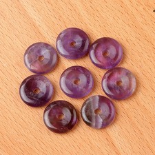 10pcs Natural Amethyst Stone Large Hole Circle Beads Pendants DIY Jewelry 12mm