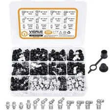 490Pcs Grease Fittings with Caps SAE & Metric Zerk Grease Fittings Assortment...