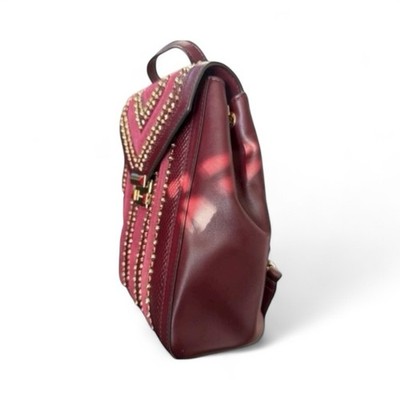 New Michael Kors Whitney Maroon Oxblood Studs Leather MD  display picture 1