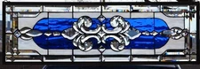Stained Glass Transom window HANGING PANEL  40 X 13 3/4  incl hooks
