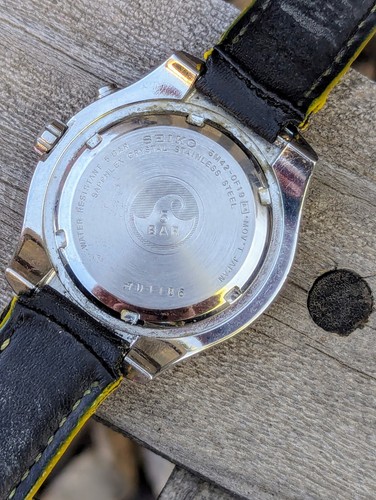 Seiko Kinetic Watch 5M42-0F19 Yellow Dial - Picture 10 of 12