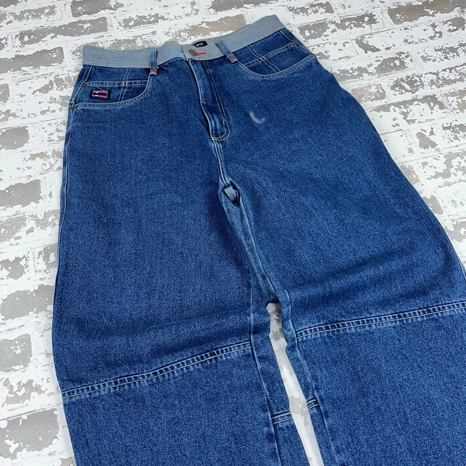 Pantalones de mezclilla vintage Bugle Boy para hombre 32x32 pierna ancha carpintero holgados años 90 Y2K hip hop patín Foto 4 de 4