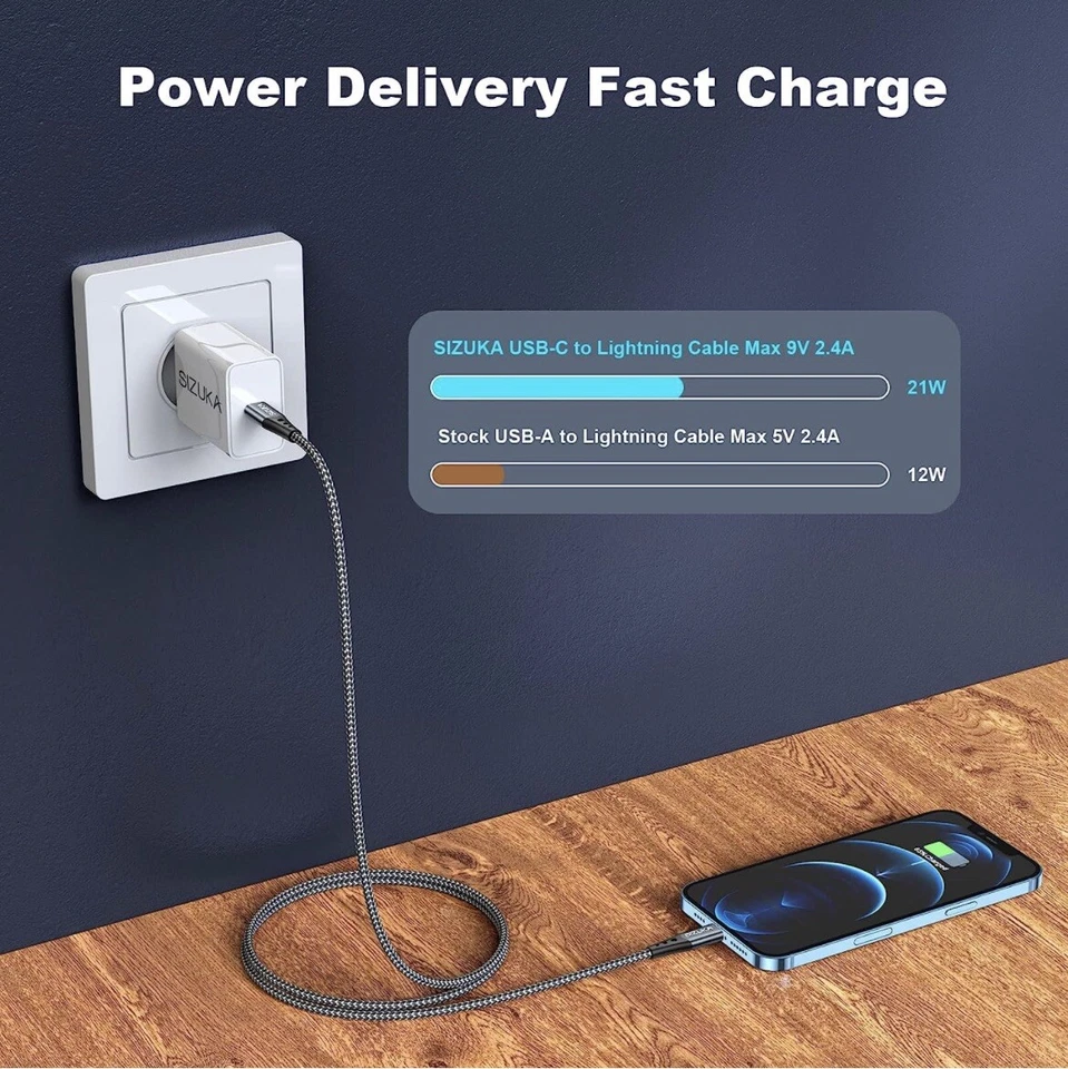 iPhone USB C Fast Charger Cable 3m - Image 3 of 3