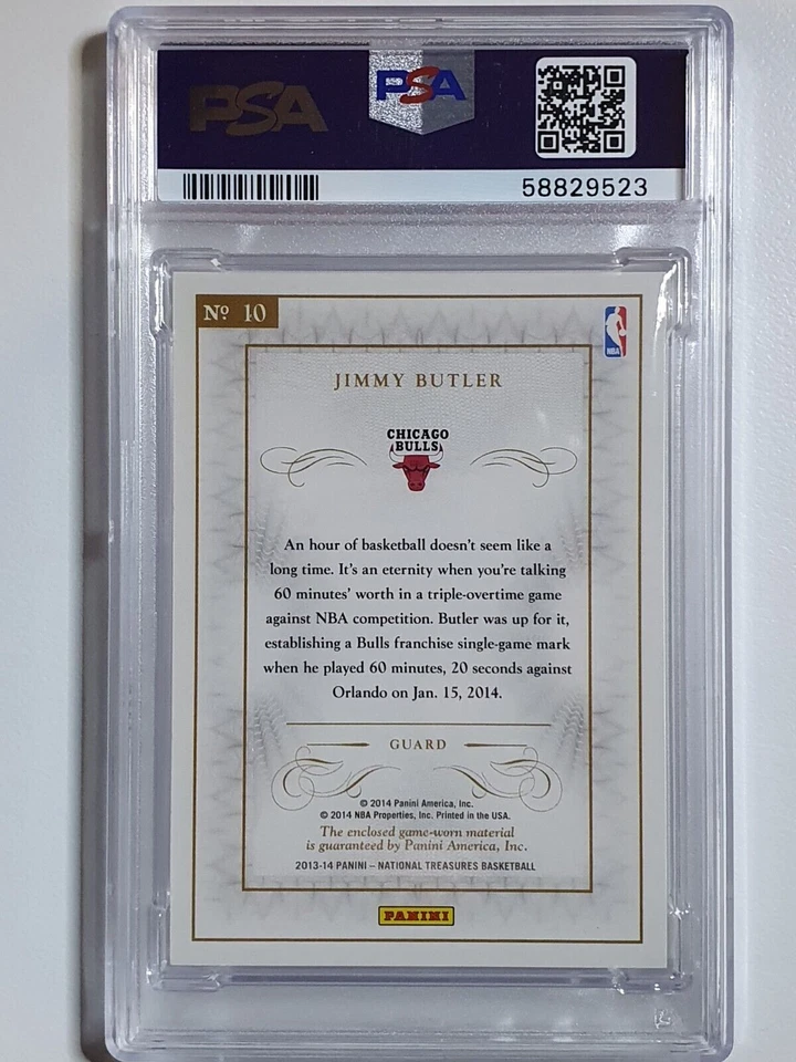 Camiseta deportiva 2013 National Treasures Jimmy Butler #parche/99 Game - PSA 9 (POP 1) Foto 4 de 4
