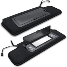 1 Pair Sunvisors W Vanity Mirror Led Light For 1984-96 Chevy Corvette C4 5.7l