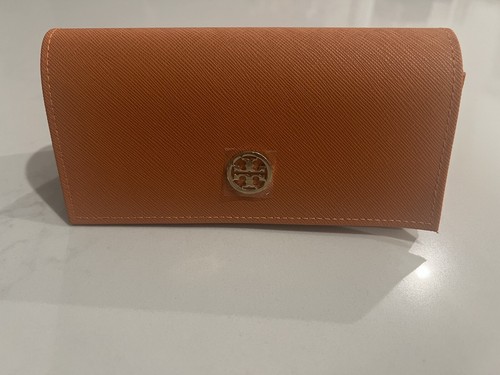 Large Tory Burch sunglasses/eye glasses case magnetic eyeglasses orange New