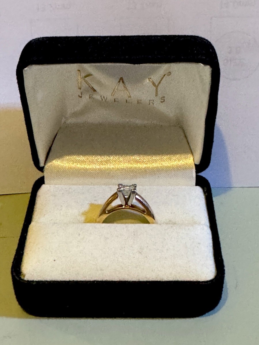Kay's Square Cut diamond engagement ring size preowned 14k gold