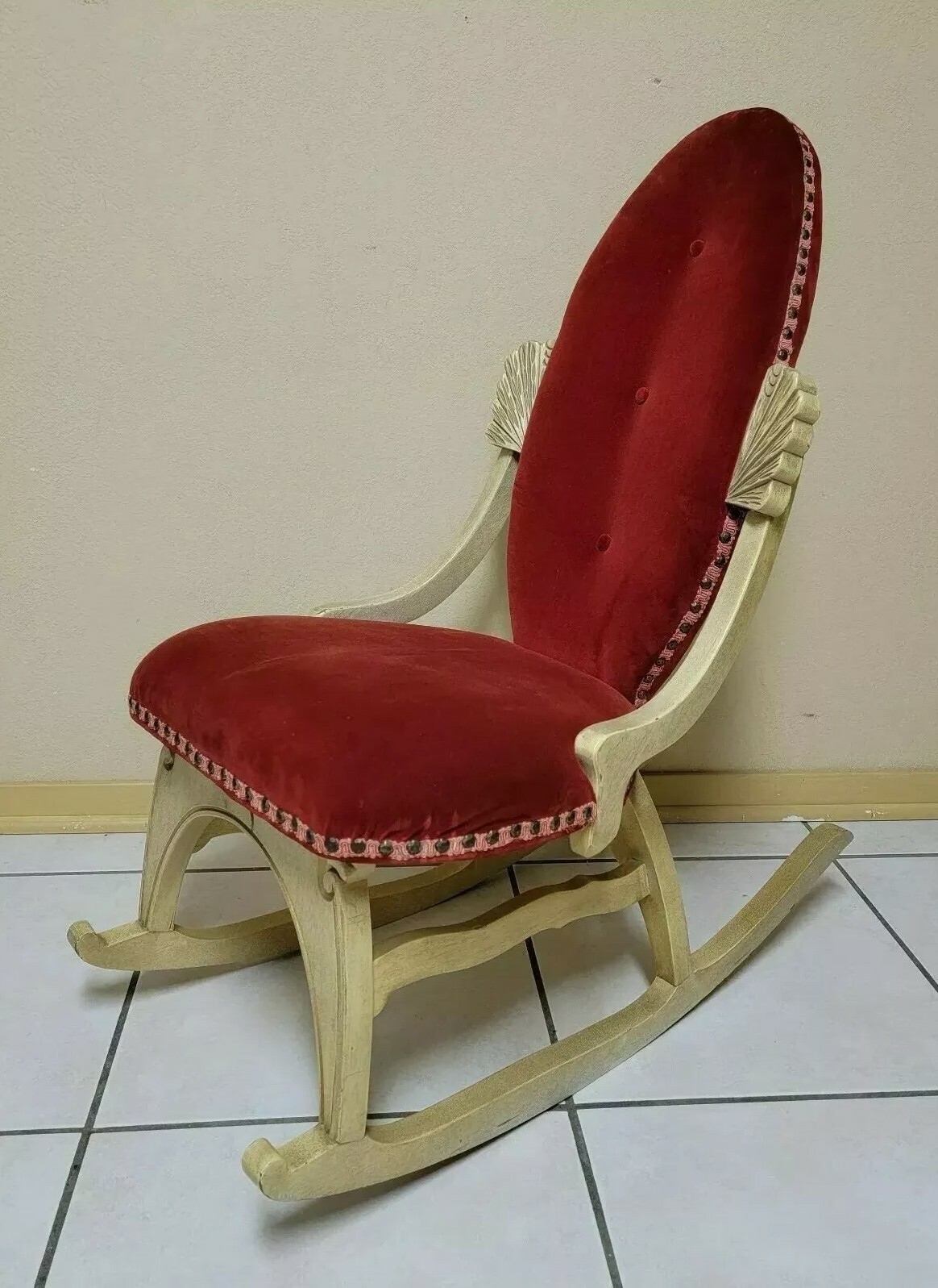 Vintage Embroidered Rocking Chair By Pelham, Shell & Leckie - FREE ...