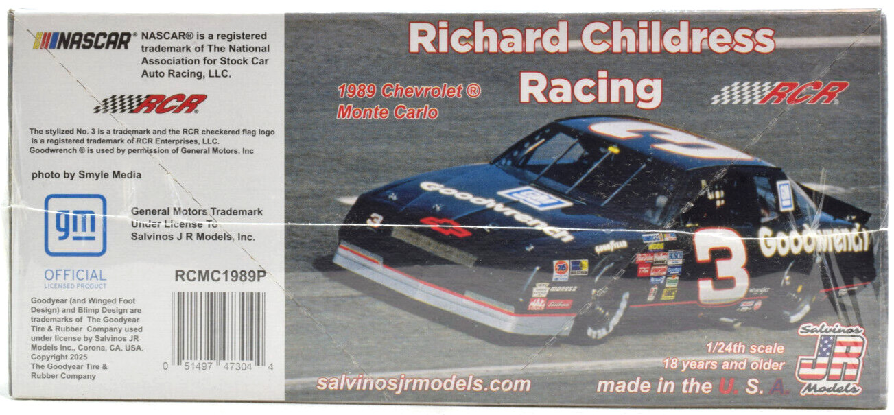 Salvinos JR Models "Goodwrench" Dale Earnhardt 1989 Monte Carlo 1/24 Model Kit